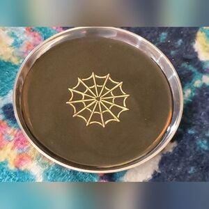 Black and Silver Spider Web Ring Dish